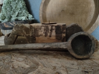 Oude sobere houten lepel